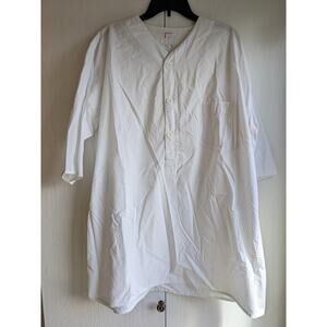 Towncraft by Penny Women White Cotton 3/4 Sleeve 1/2 Button Front Tunic Size L